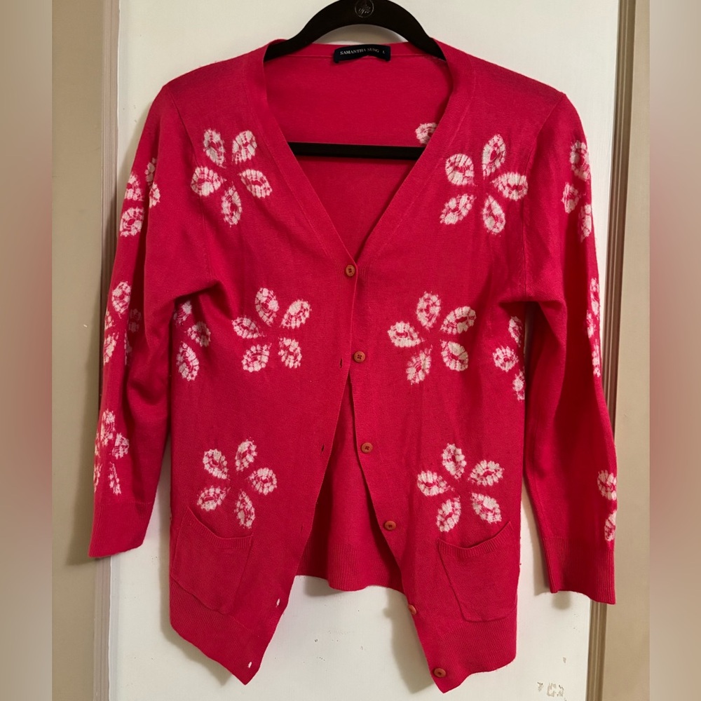 SAMANTHA SUNG Pink Floral Sweater